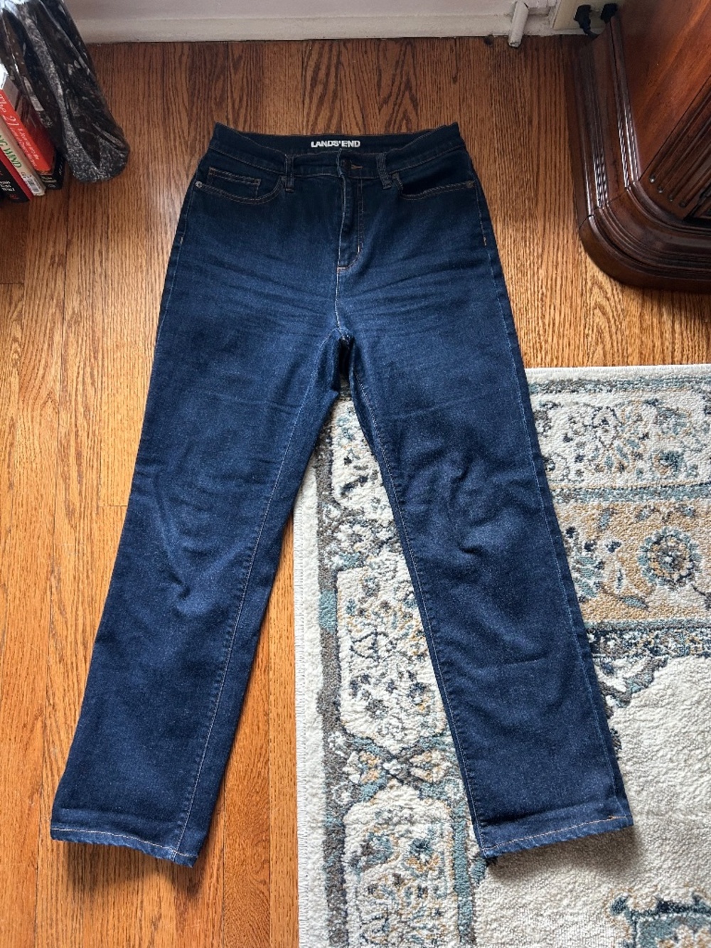 Lands End Dark Wash Stretch Jean High Rise